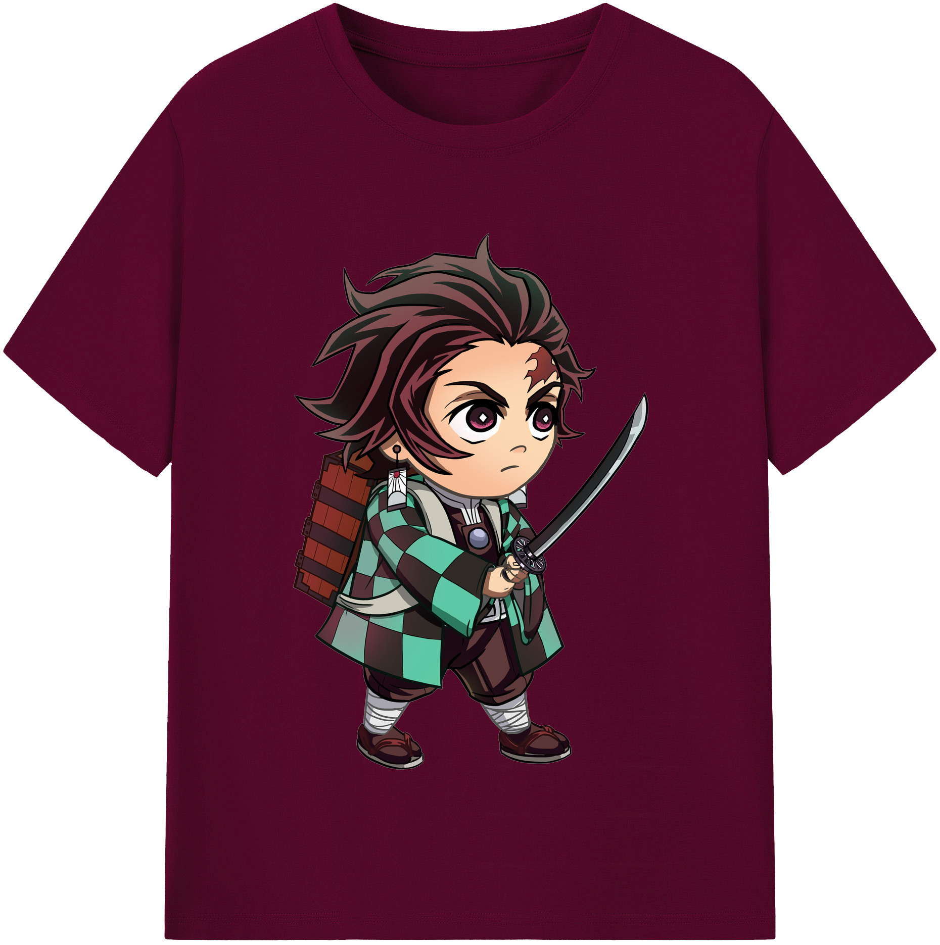 （画像用） 鬼滅の刃 竈門 炭治郎／かまど たんじろう Kamado Tanjirou レディースカジュアルプリントTシャツ（綿100％）